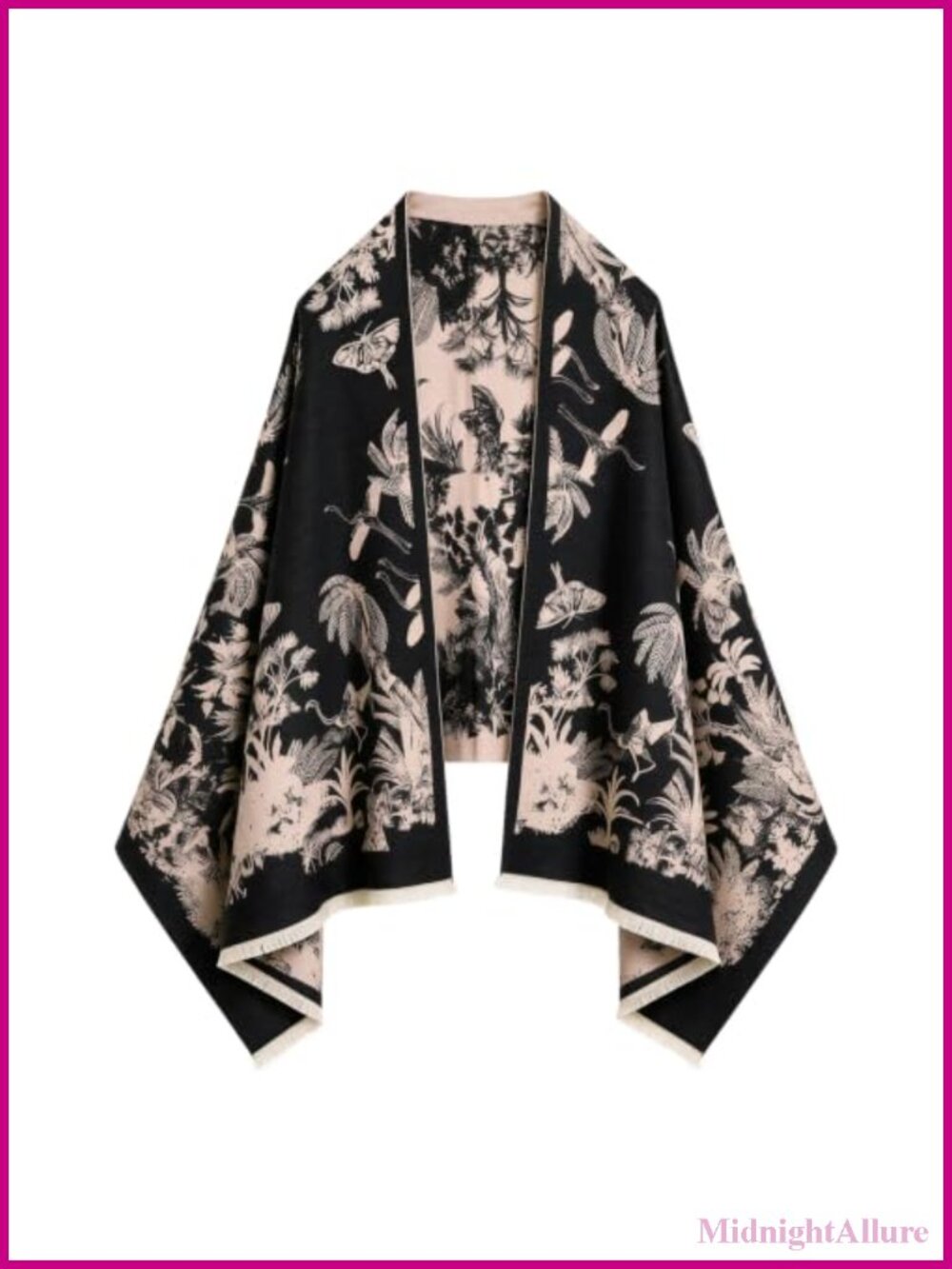 Reversible Floral Pashmina Shawl Wrap Oversized Cotton Polyester Scarf
